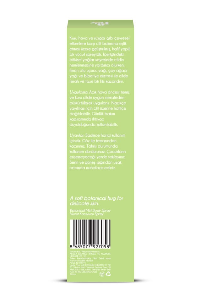 Botanical Mist Body Spray Vücut Koruyucu Sprey